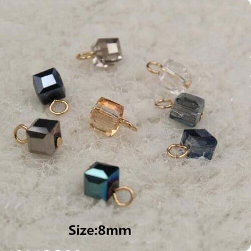New 100pcs Square Crystal Pendant For Women Handmade Bracelet Necklace Earrings apparel Headwear Diy Jewelry Accessories Bijoux