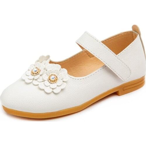 2020 New Autumn Flower Princess Shoes Baby Girls Big Kids Dresses Leather Shoes Children Party Shoes 3 4 5 6 7 8 9 10 11 12 Year