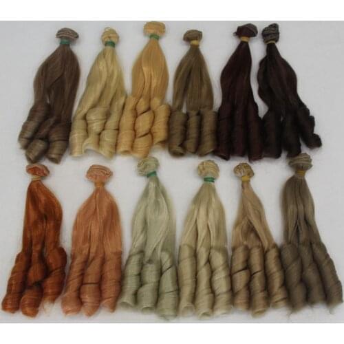 Dropshipping Promotion 20*100cm DIY Mini Tresses Doll Wig High-Temperature Material Curly Hair Wig For BJD Doll Accessories