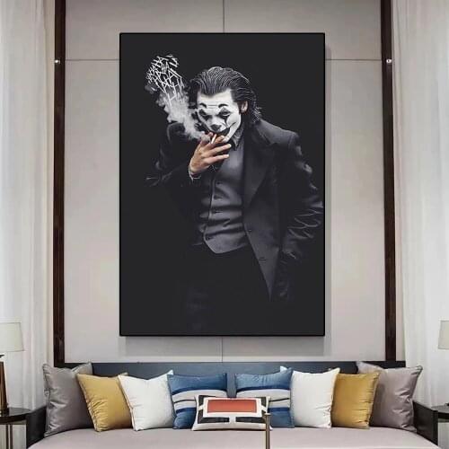 Clown Poster Movie Canvas Painting Living Room Home Decoration Decorative Painting Prints Black and White Wall Decoration