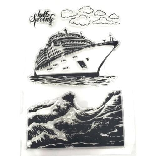 Cruise Ship Waves Transparent Clear Silicone Stamp Seal DIY Scrapbooking Coloring Accessories Decorative Office School Supplies