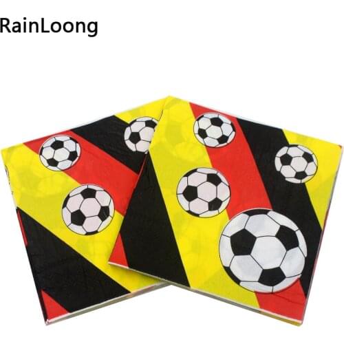 [RainLoong] Football Paper Napkins Event & Party Tissue Napkins Decoration Serviettes 33cm*33cm 1 pack (20pcs/pack)