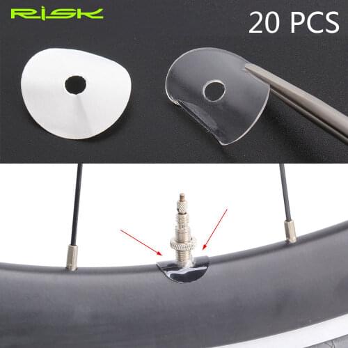 RISK 20pcs Bicycle Valve Rim Protection Sticker For FV Presta Tire Valve Nozzle Glue Pad MTB Road Bike Air Nozzle Fixed Sticky