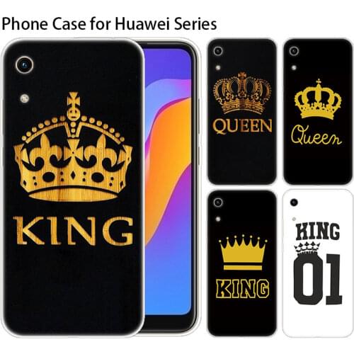 Silicone Case King Queen 01 Brand Couple for Huawei NOVA 5 5i Mate 30 Lite Y9 Prime P Smart Z Plus 2019 Honor 8S 8A 9X 20 Pro