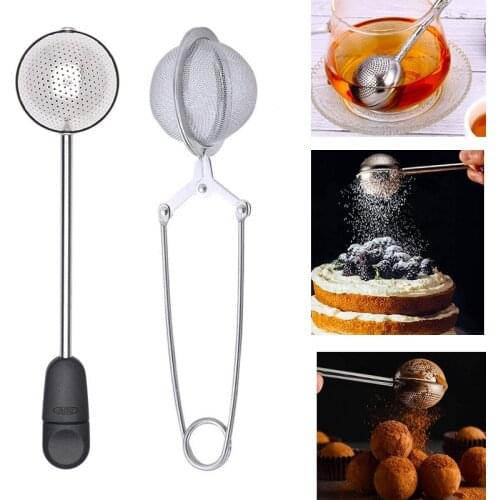 1pc Stainless Steel Tea Infuser Long-Handle Tea Strainer Tea Spices Filter Seasonings Heart-shaped Tea Infusers Diffuser Teaware