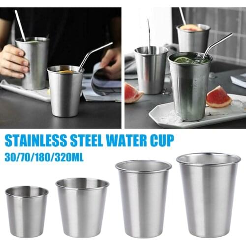 30ml/70ml/180ml/320ml Stainless Steel Wine Glasses Cup Portable Beer Key Chain Outdoor Cup Camping Whiskey Travel Mugs Tumblers