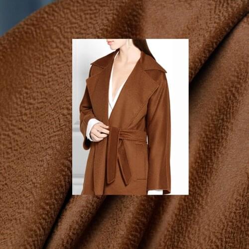 The Cloth Caramel Double-Side Water Ripple Fabrics 100%Australian Wool Materials Winter Women Overcoat Cloth Freeshipping