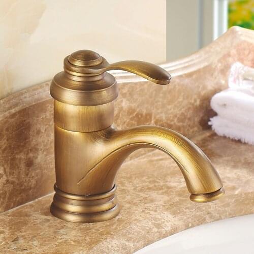 Vintage bathroom brass Teapot Type wash basin faucet+2 inlet water hose, Antique copper sink basin faucet mixer tap hot and cold