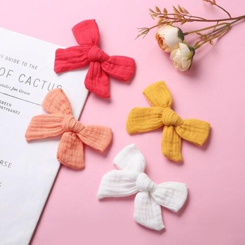 Baby Hairclips Nylon Gilrs Pure Cotton Hairpin Candy Color Children Spring Outdoor Barrettes Lovely Toddler Hair Accessories