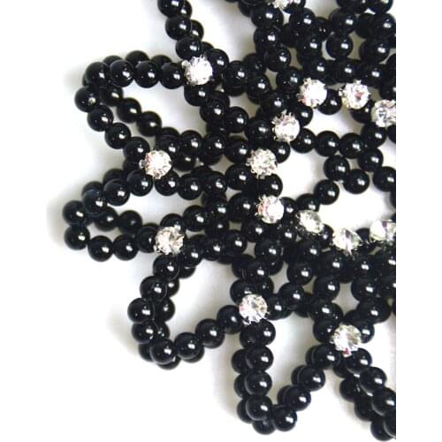 Hair Ties Pearl drill HandmadePearl Set Auger Elastic Crochet Hairnet Ballet Dancer With Pocket