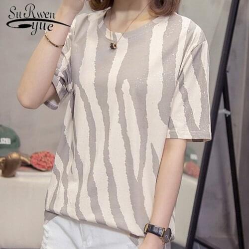 Blusas Mujer De Moda 2021 Summer Large Size 4XL Pure Cotton Short Sleeve top Female Loose Korean Casual Women Tops 9019 50