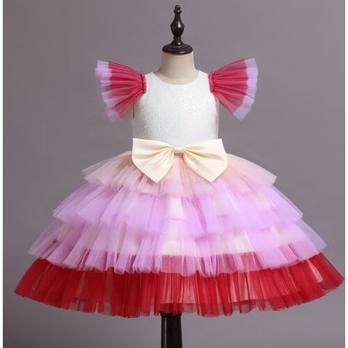 Dresses For New Year 2021 Girl Rainbow Unicorn Cosplay Costume Elegant Tutu Formal Ball Gown Princess Dress 2to10 Years Vestidos