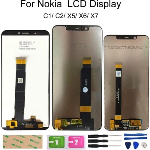 For Nokia X7 X6 X5 C2 C1 LCD Display With Touch Screen Digitizer Assembly Replacement Parts Original Good Quality 100% Tested