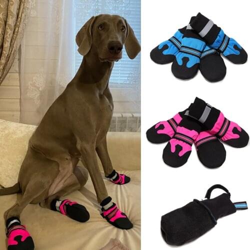 Winter Warm Pet High Snow Boots for Medium Large Dogs Weimaraner Beagle Waterproof Non-slip Big Dog Shoes zapatos para perro