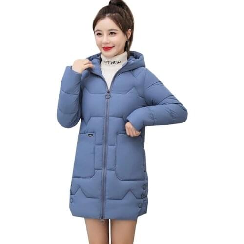 Winter Womens Hooded Jacket Coat Loose Parkas Thick Cotton Overcoat Medium Long Female Casual Jacket Student Coat Warm Tops 3XL
