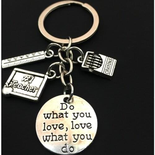 1pc Teacher Keychains It Takes A Big Heart To Teach Little Minds Keyring Key Ring Jewelry for Teachers Day Gift