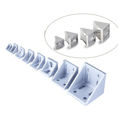 10/15/25/50Pcs Aluminum 2020 2028 2040 3030 3060 Corner Bracket Fittings Corner Angle Bracket for Connector Aluminium Profile