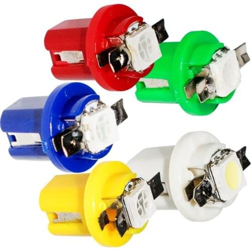 100pcs T5 B8.5D Led Bulbs Car Board Instrument Panel Lights Wedge B8.5 5050 SMD Auto Gauge Dashboard Side Interior Lamp 12V