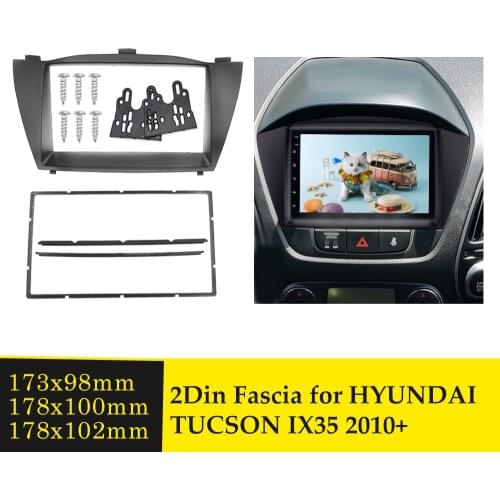 2Din Fascia Install Radio Frame DVD Panel for 2010 HYUNDAI TUCSON IX35 Car GPS Autoradio Stereo Interface No GAP Bezel Trim Kits
