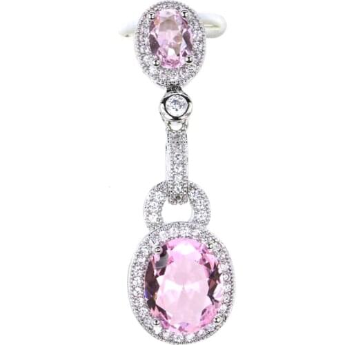 39x12mm Lovely Cute Violet Tanzanite Pink Kunzite Amethyst Blue Topaz For Sister Daily Wear Silver Pendant Wholesale