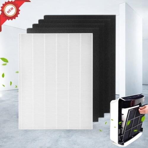 4 pieces Air Purifier Parts Carbon pre-filters and 1 piece Main HEPA filter for Winix 115115 5300 5500 6300
