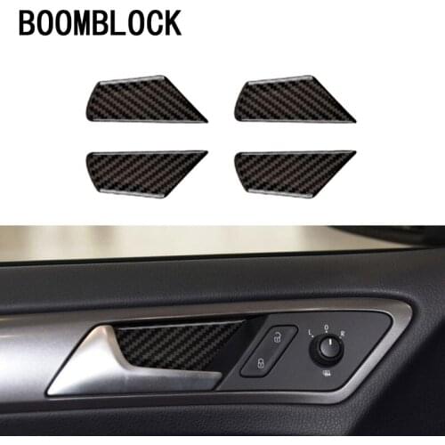Car-styling For Volkswagen VW Golf 7 GTI R GTE GTD MK7 2013-2017 Door Handle Bowl Carbon Fiber Trim Stickers Covers Accessories