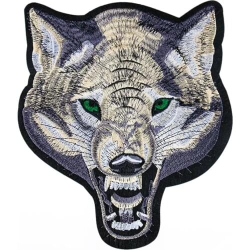 Large Wild Wolf Patch DIY Animal Patches Embroidery Applique Iron on Transfers for Clothing Accessories T-shirt Clothes Stickers