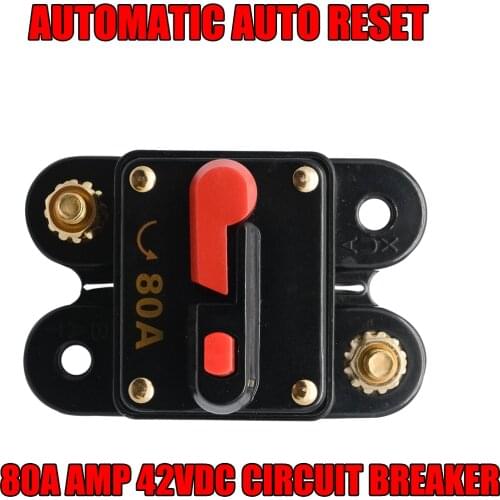 80A 42V Fuse Holder Stereo Audio Amplifier Reset Switch Circuit Breaker Car Fuse Accessories For Vehicle Offroad Winch Yacht