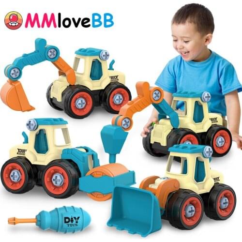 Children DIY Toys Engineering Vvehicle Disassembly Toys Kindergarten Fun Puzzle Games Educational Toys For Children Boy Gift