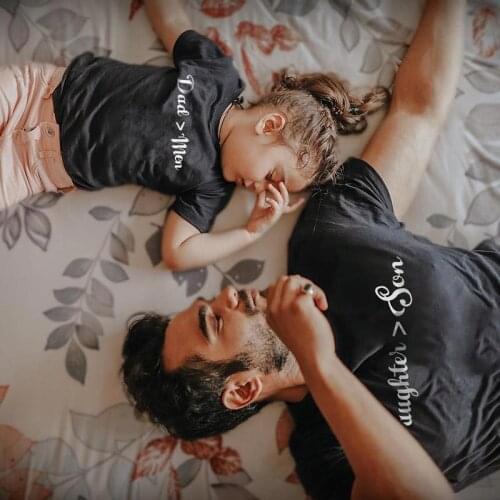 Father And Daughter T Shirt Daddy And Me Matching Outfits Daddys Girl Tshirts Kids Baby Girls Man Tees Short Sleeve Tops Summer