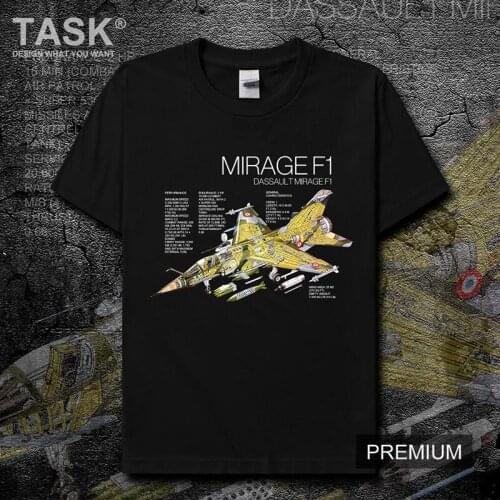France Mirage F1 Fighters Printed T-Shirt Military Enthusiasts Summer Cotton Short Sleeve O-Neck Mens T Shirt New XS-3XL