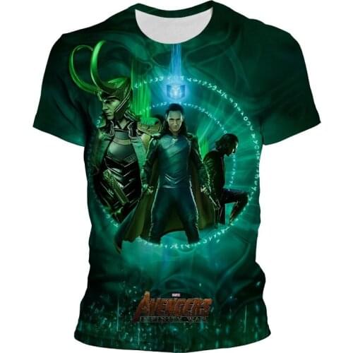 T-shirts Man Summer Marvel 3D Printed Loki Harajuku Cool Male Clothing Short Sleeve Oversized Fashion Women Tee Shirt