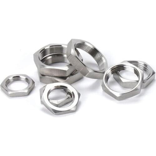 1/8" 1/4" 3/8" 1/2" 3/4" 1" 1-1/4" 1-1/2" 2" 2.5" 3" 4" BSP Female Thread Hex Lock Nut Pipe Fitting 304 Stainless Steel