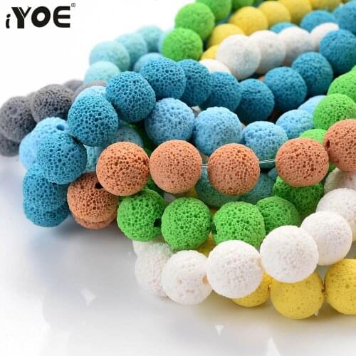 IYOE 40pcs/Lot 10mm Candy Polymer Clay Beads Round Loose Spacer Beads For Jewelry Making Bracelet Charms Imitation Stone Beads