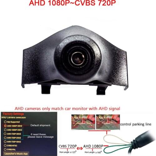 180deg fisheye HD Car Front grille Camera for Audi Q7 2016 2017 2018 2019 year front view camera AHD CVBS night vision