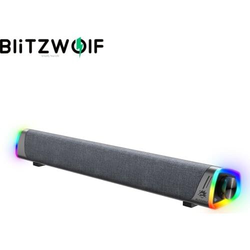 BlitzWolf BW-GS2 Computer PC Speakers RGB Light 360° Stereo Sound Fabric Texture USB 3.5mm Audio Plug Smart Speaker Soundbar TV