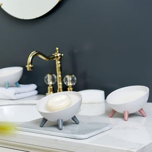 Family Bathroom Special Soap And Soap Storage Box Toilet Type Round Shelf Sponge Bottom Drain Rack Bathroom Essential