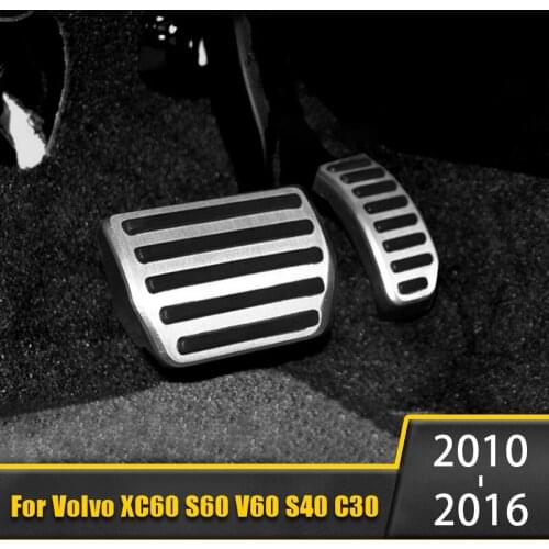 Car pedal cover Accelerator brake pedal Cover steel pads Interior Refit For VOLVO XC60 S60 V60 S40 C30 2010 2011 2012 2013-2016