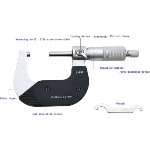 0-25mm 25-50mm High Precision Range Accuracy 0.01mm Micrometer With Chrome Plated Surface Gauge Instrument Free Shipping