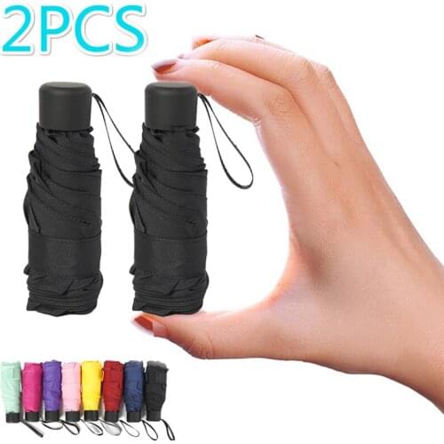 Mini Umbrella Women Men Pocket Folding Umbrella Anti-Uv Waterproof Windproof Portable Travel Umbrella Sun Rain Umbrella