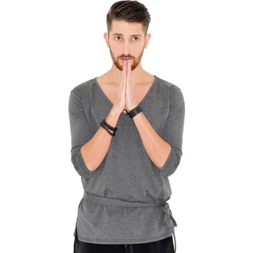 Fantasia Male Latin Dancing Clothes Black Lycra Tops For Chacha Square Salsa Tango High Quality Ballroom Dance Shirt Wear Q7021