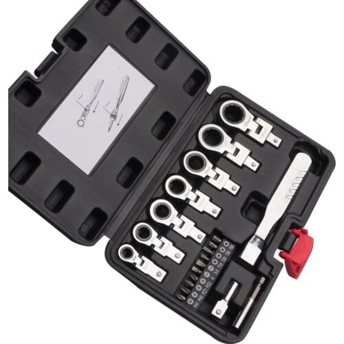 20pcs 8-19MM Ratchet Wrench Spanner Set Multitool Keys Chrome Vanadium Steel 72T Ratcheting Wrench Set Hand Tool Set