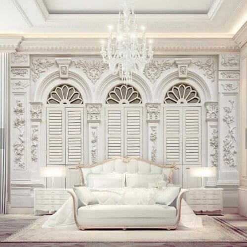 Custom Photo Wallpapers European Luxurious White Pattern Wall Papers for Walls 3D Living Room Background Home Decor Flower Mural