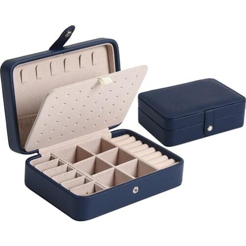 2021 The New PU Leather Travel Jewelry Organizer Box Earrings Rings Display Storage Casket Can Hold 68 Earrings