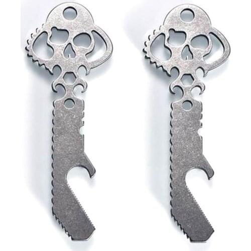 New arrive EDC Outdoor Camping Multi - Functional Stainless Steel Skull Opener Keychain Decorative Pendant Beer Opener EDC Tools