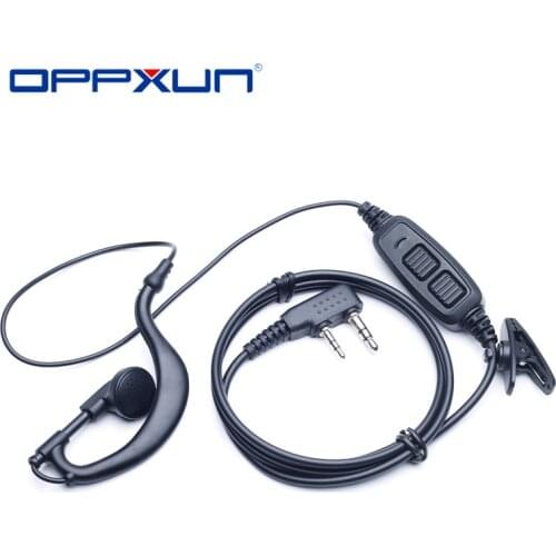OPPXUN New Dual Push To Talk PTT Earpiece Headset for Baofeng Walkie Talkie UV 82 UV82 Wouxun KG 829 639 659 PX UV9R 358 2R 888K