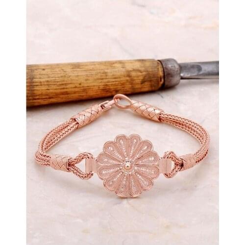 Authentic Turkish Mardin Filigree Works Silver "Kazaziye" Bracelet Handmade Silver Bracelet 925 Sterling Silver Elegant Girls