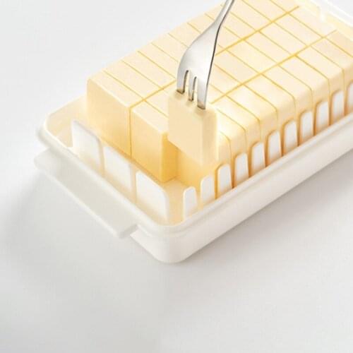 Plastic Butter Cutting Storage Box Transparent Cheese Cutter Slicer Keeper Tray Container with Lid Kitchen Food Cooking Tool