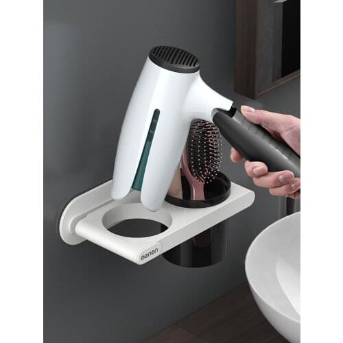 Hair Dryer Rack Free Punching Bathroom Toilet Toilet Storage Rack Wall Hanging Hair Dryer Rack Air Duct Shelf Bathroom Shelf