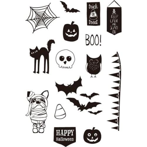 Happy Halloween Clear Stamps DIY Scrapbook Album Kids Paper Craft Decorative Stamps